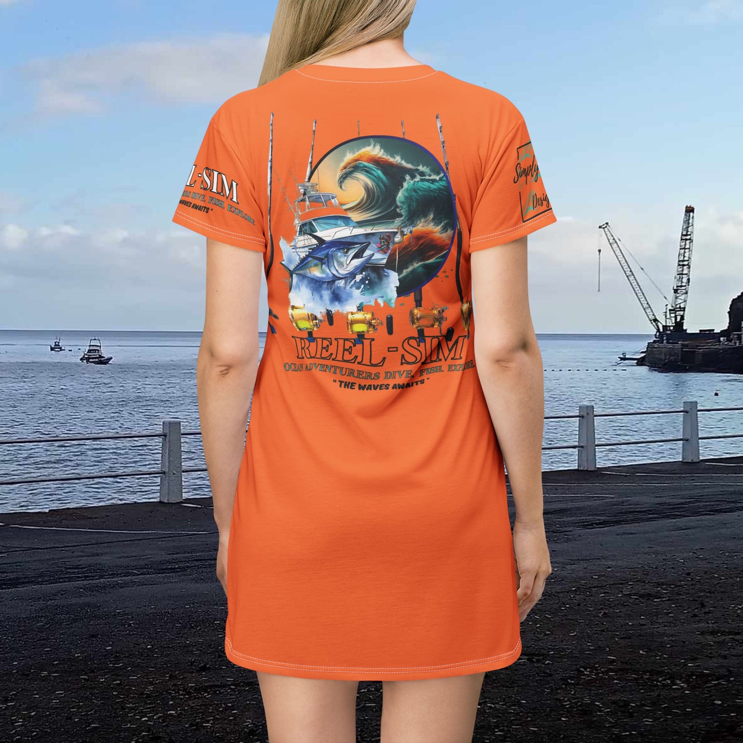 Reel Sim Women's Fishing T-Shirt Dress – product image 4