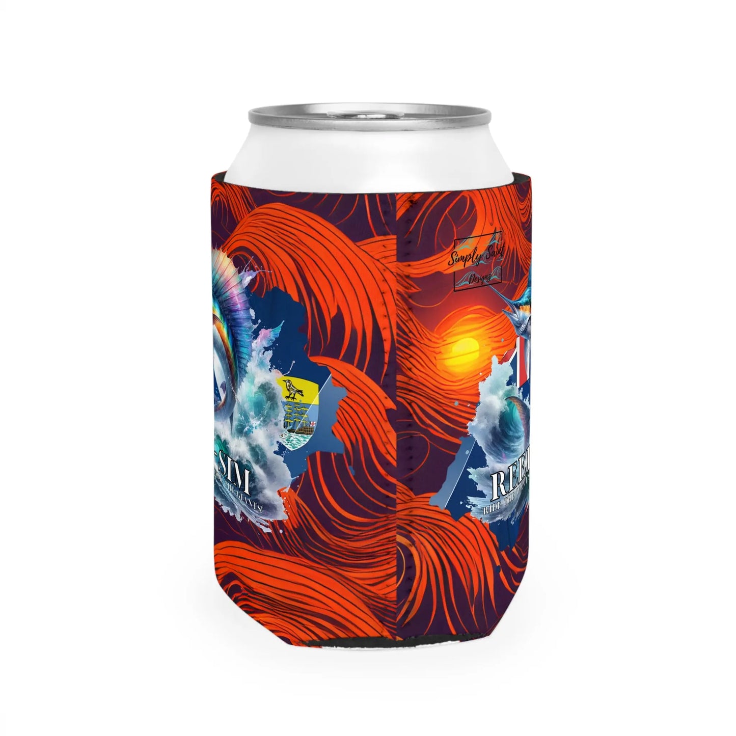 Reel Sim Can Cooler Sleeve (Sunset Wave) - Simply Saint Designz