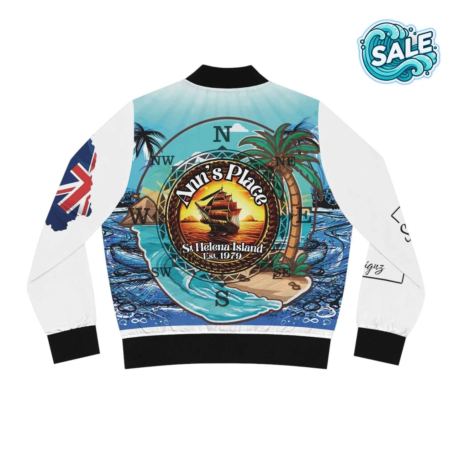 Anns Place Womens Bomber Jacket All Over Print AOP BomberJacket WomensFashion AllOverPrint AnnsPlace Outerwear TrendyFashion