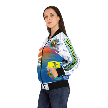 Sunset Anns Place Womens Bomber Jacket All Over Print - Simply Saint Designz