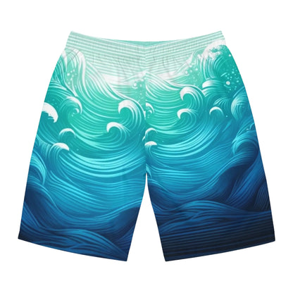 Reel Sim Men's Board Shorts (AOP) (Aqua Blue ) - Simply Saint Designz
