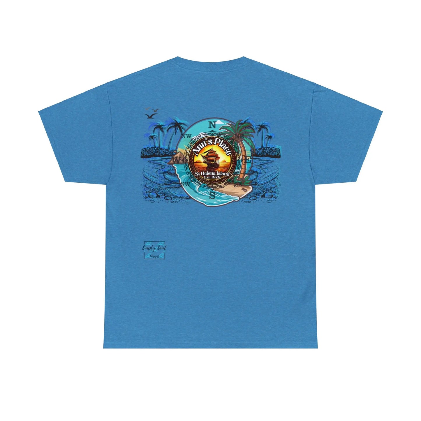 Ann's Place St Helena Isalnd Unisex Heavy Cotton Tee - Simply Saint Designz