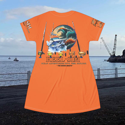 Reel Sim Women's Fishing T-Shirt Dress – product image 2