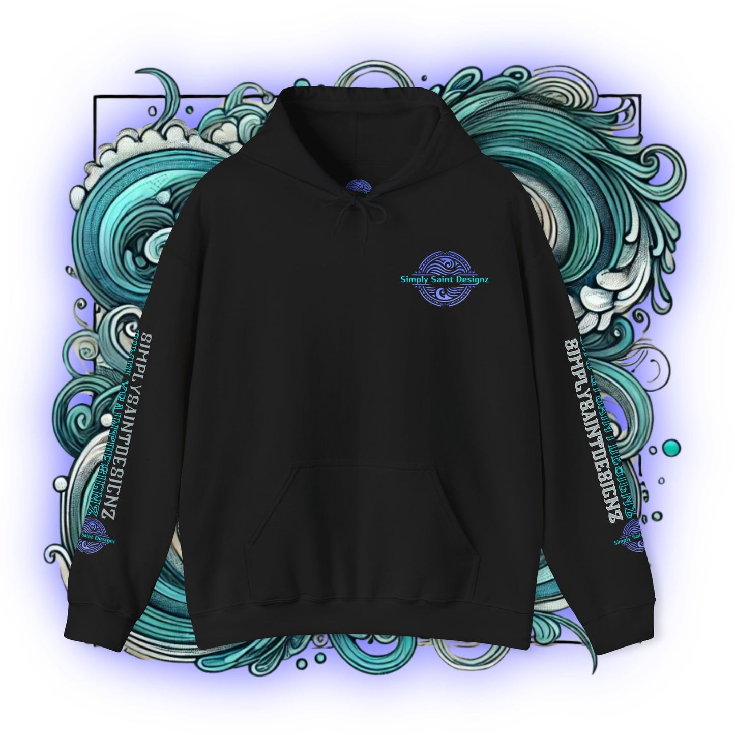 Tribal Blue Skull Hoodie Sweatshirt – product image 2