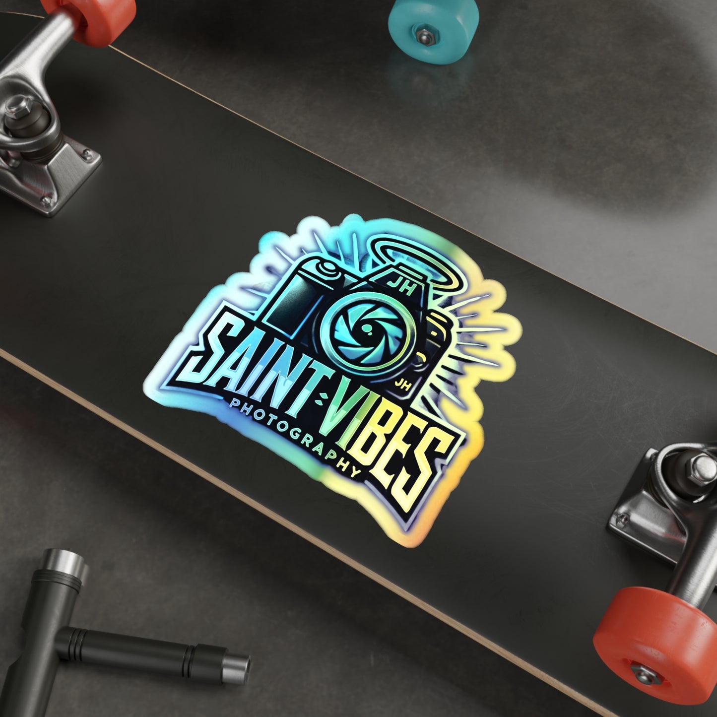 Saint Vibes Photography Holographic Stickers – product image 4