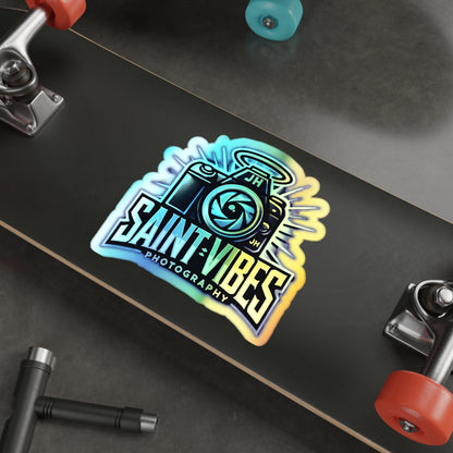 Saint Vibes Photography Holographic Stickers – product image 4