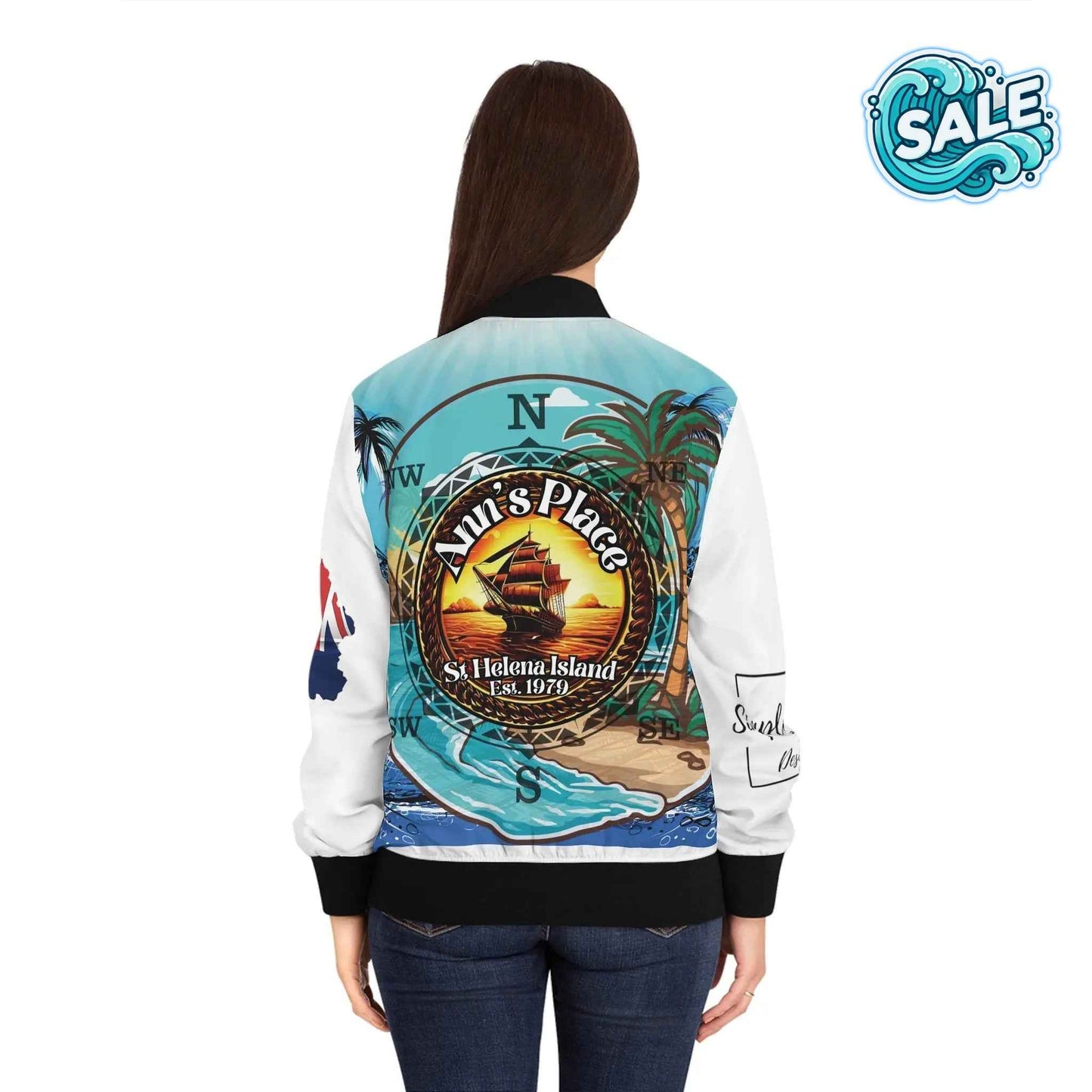 Anns Place Womens Bomber Jacket All Over Print AOP BomberJacket WomensFashion AllOverPrint AnnsPlace Outerwear TrendyFashion