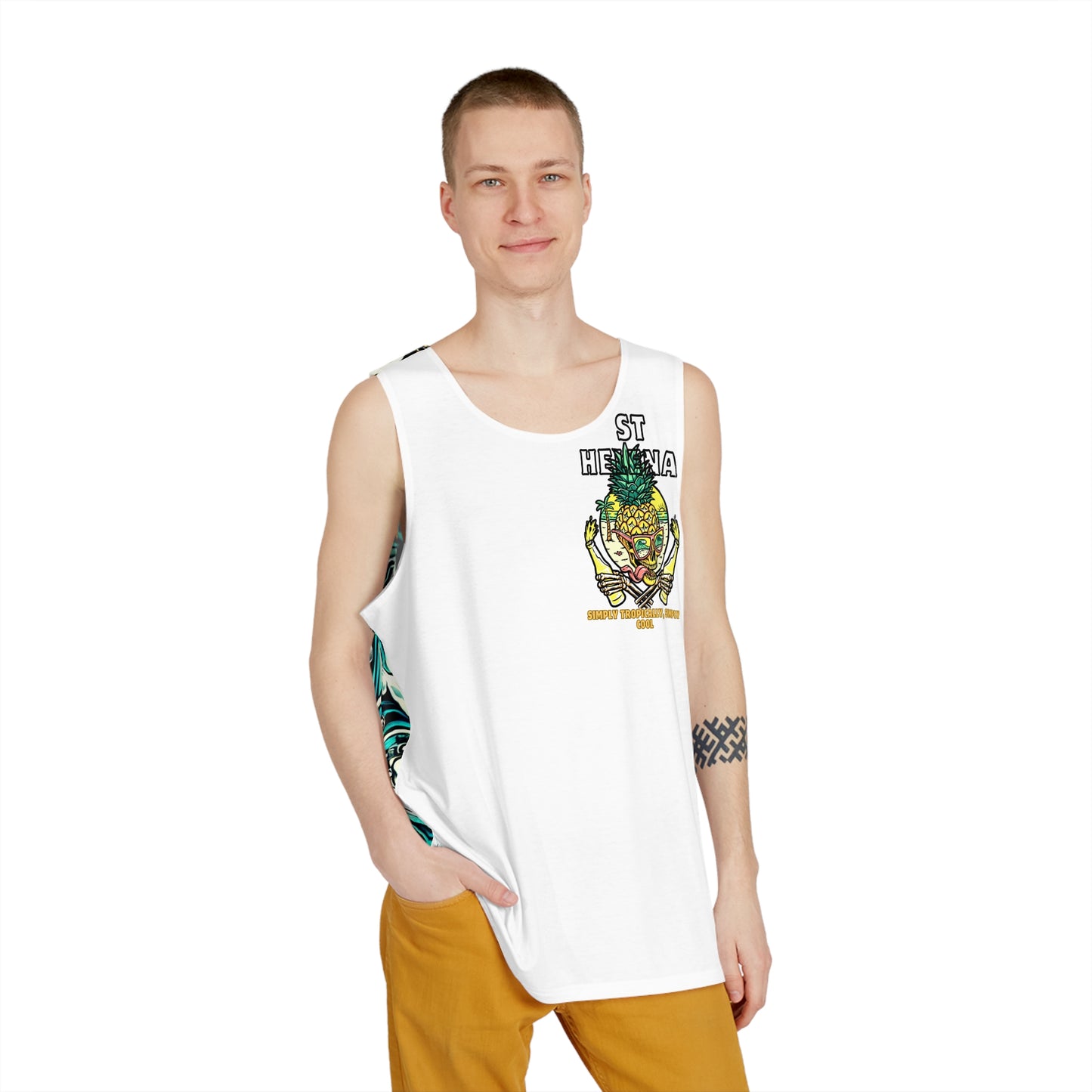 Tropical Skull Men's Tank - St Helena Paradise – product image 3