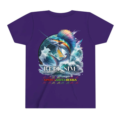 Reel Sim Youth Fishing Shirt: Short Sleeve Tee for the Next Generation of Anglers - Simply Saint Designz