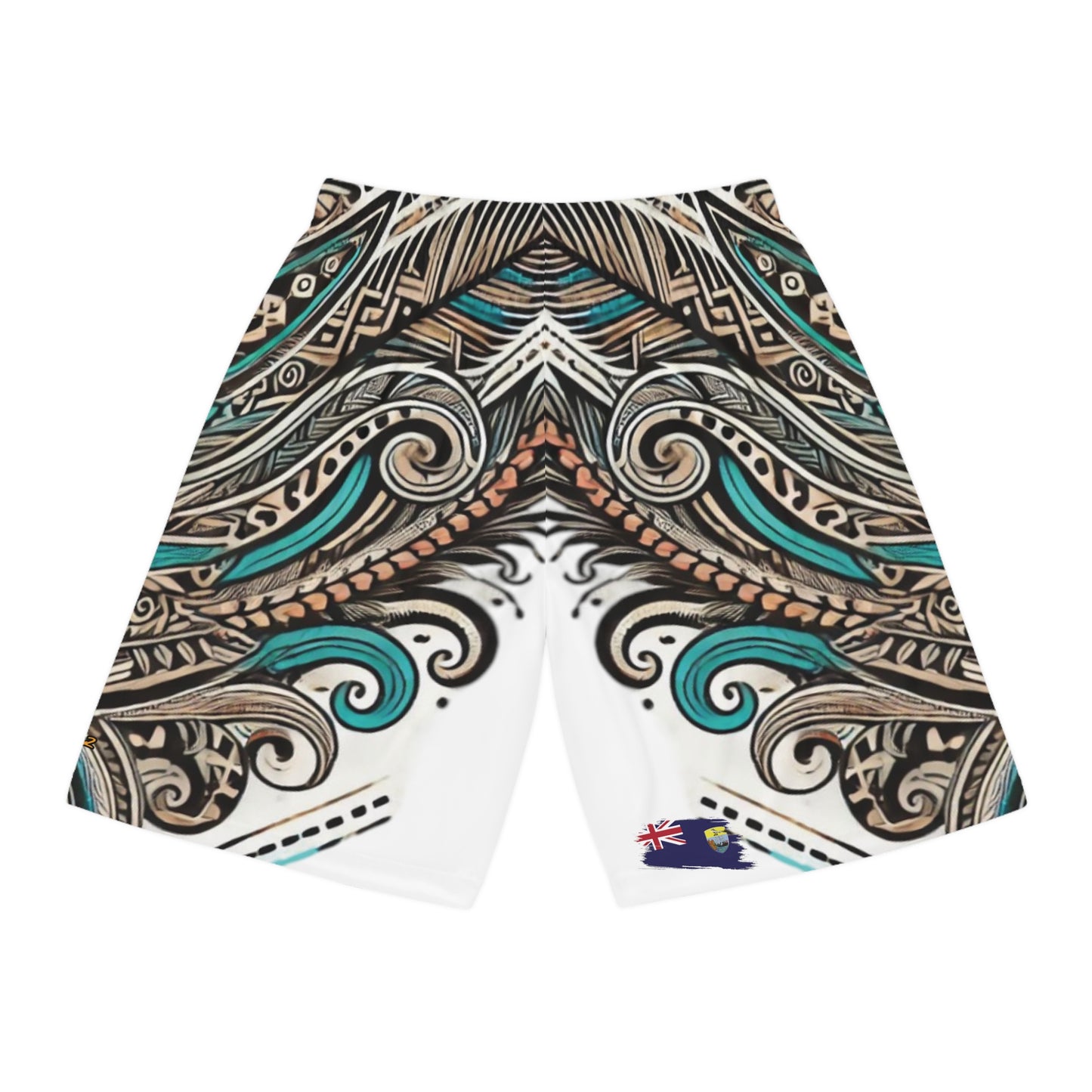 Basketball Shorts (AOP) Polynesian Nautical Vibes – product image 2
