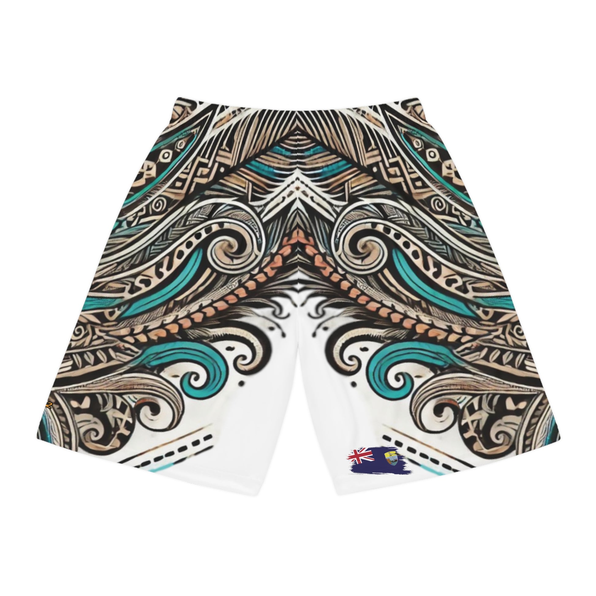 Basketball Shorts (AOP) Polynesian Nautical Vibes – product image 2