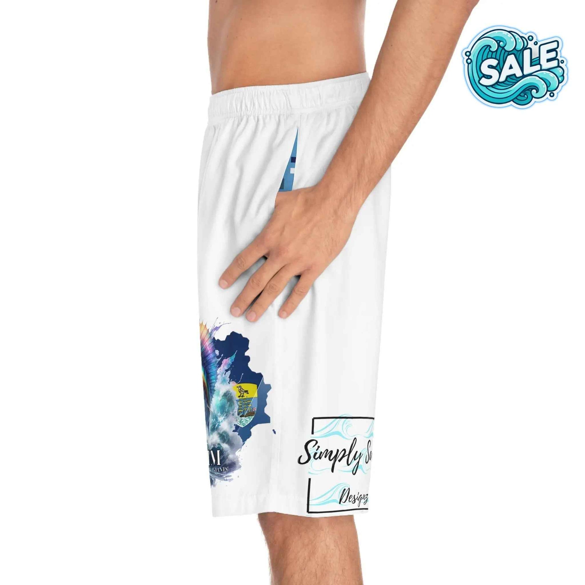 Reel Sim Men's Board Shorts (Blue Camo)