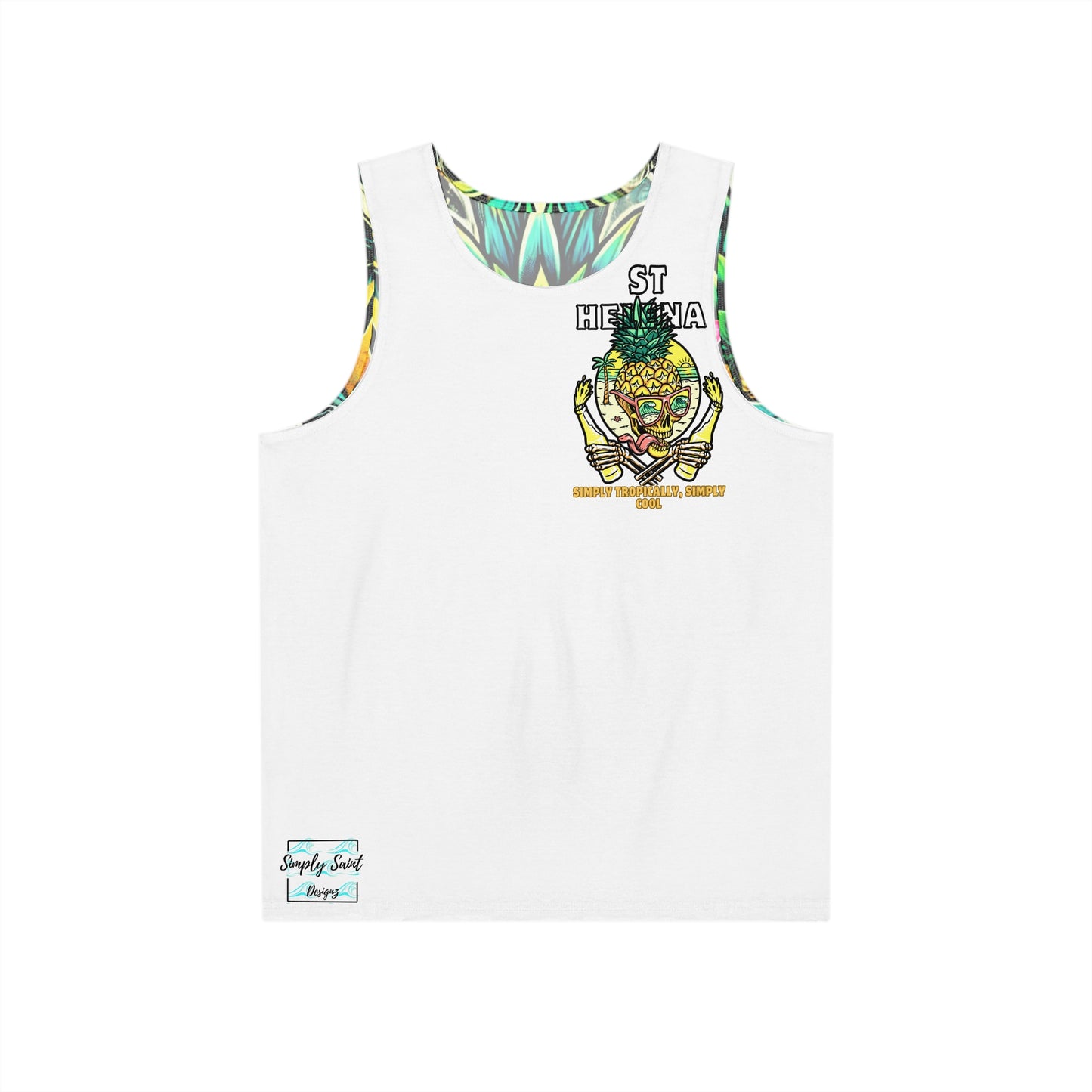 Tropical Skull Men's Tank - St Helena Paradise