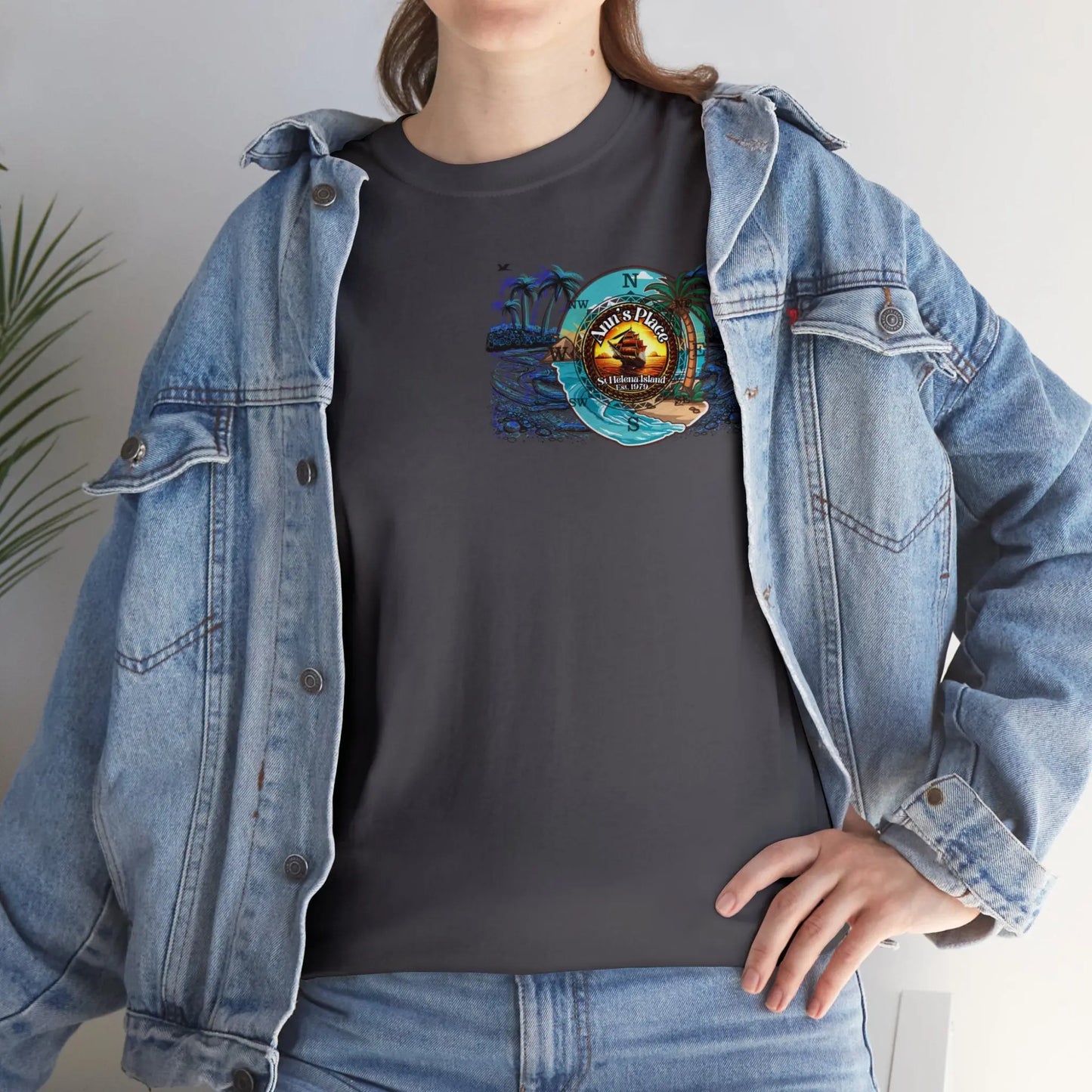 Ann's Place St Helena Isalnd Unisex Heavy Cotton Tee - Simply Saint Designz