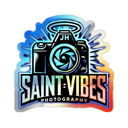 Saint Vibes Photography Holographic Stickers – product image 3