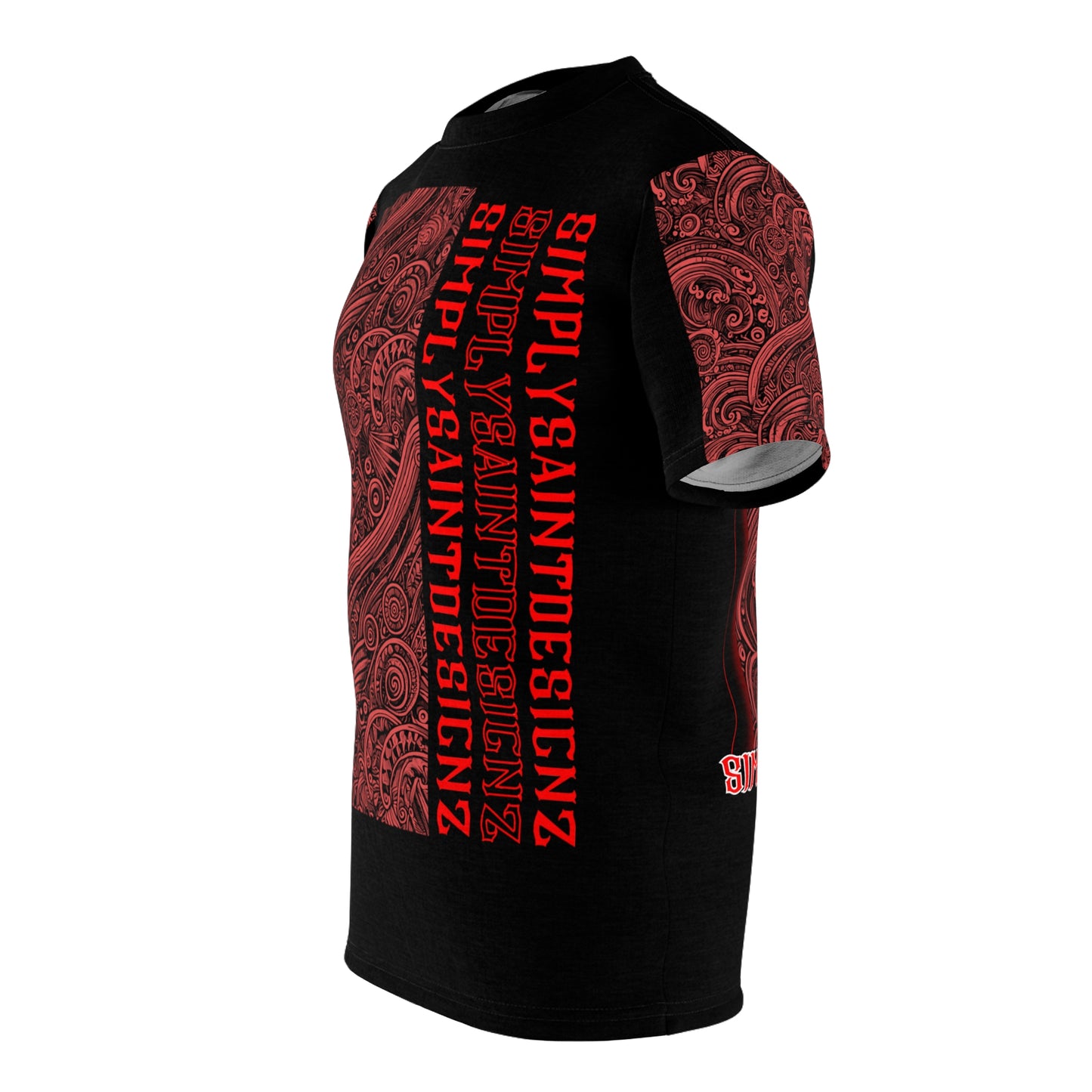 Saint Serenity: Tribal Elegance Collection Unisex Cut & Sew Tee (AOP) – product image 3