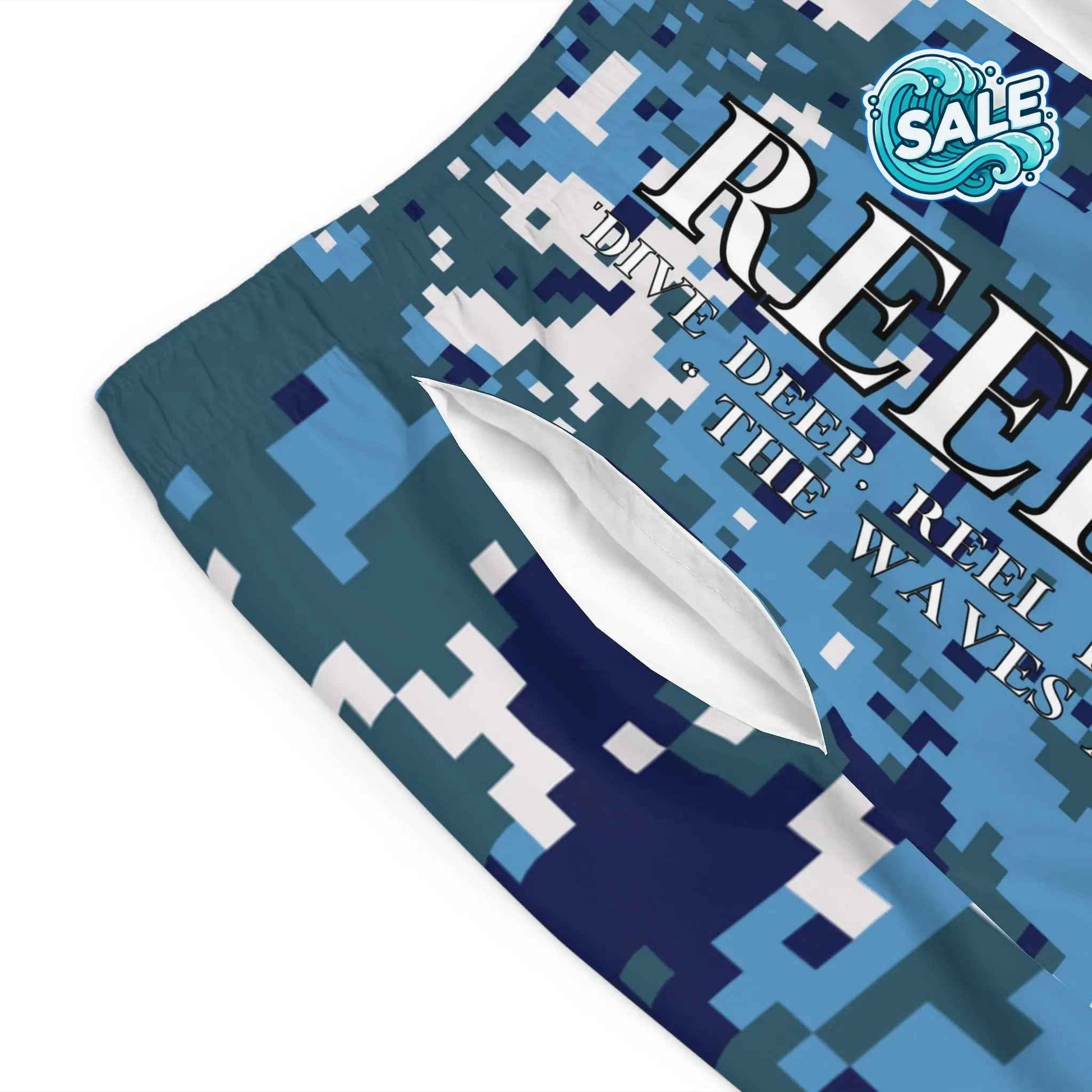 Reel Sim Men's Board Shorts (Blue Camo)