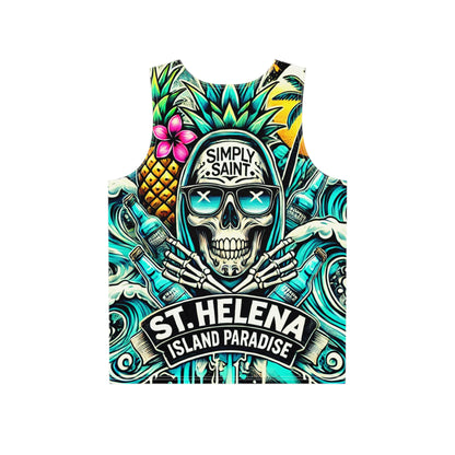Tropical Skull Men's Tank - St Helena Paradise – product image 2