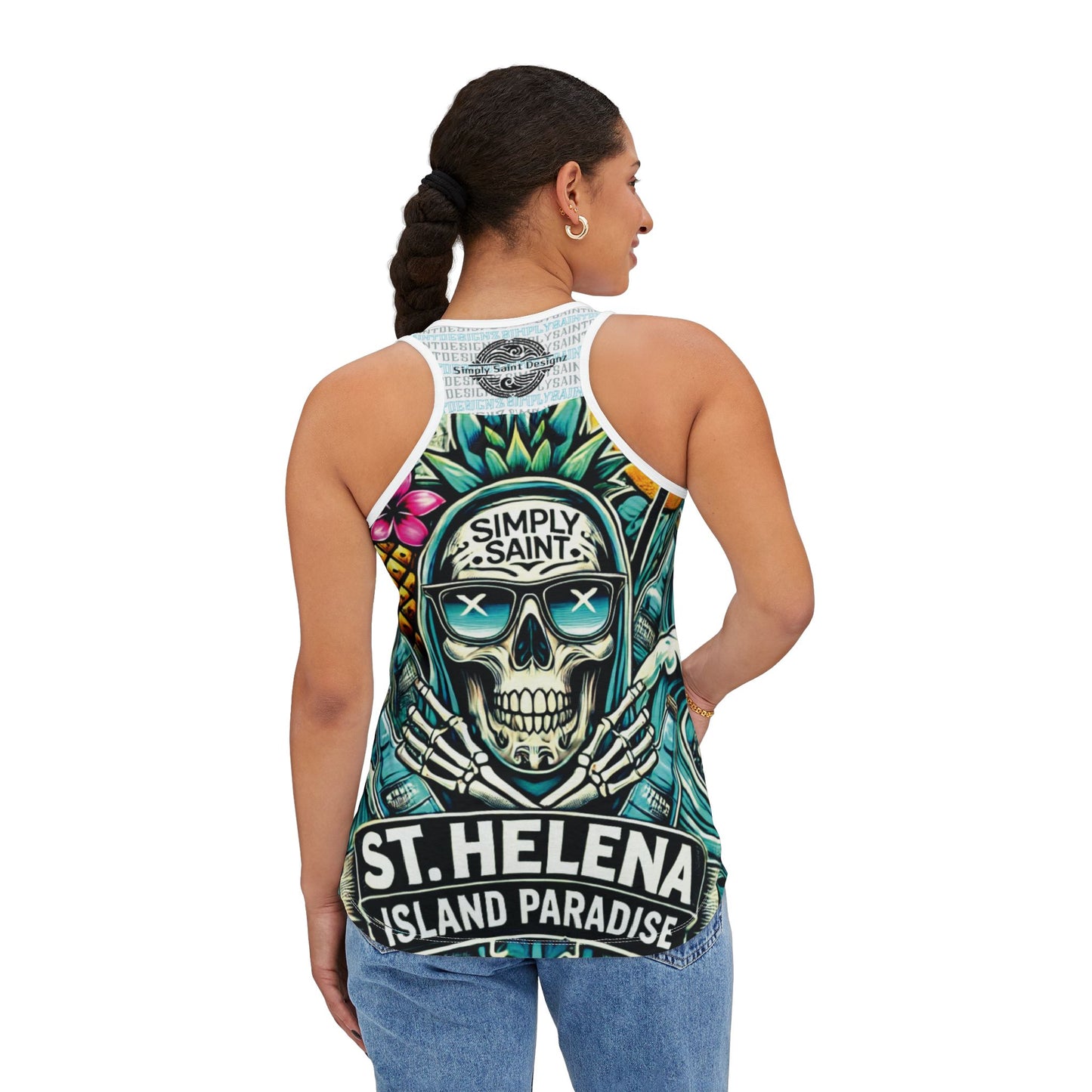 Tropical Skull Women's Racerback Tank - AOP – product image 6