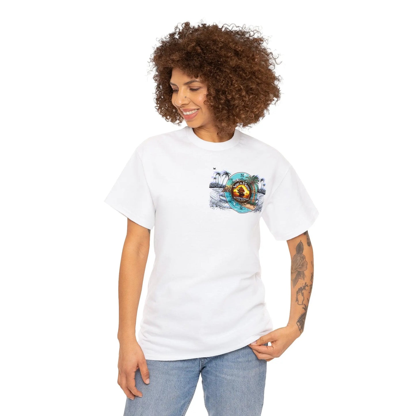 Ann's Place St Helena Isalnd Unisex Heavy Cotton Tee - Simply Saint Designz