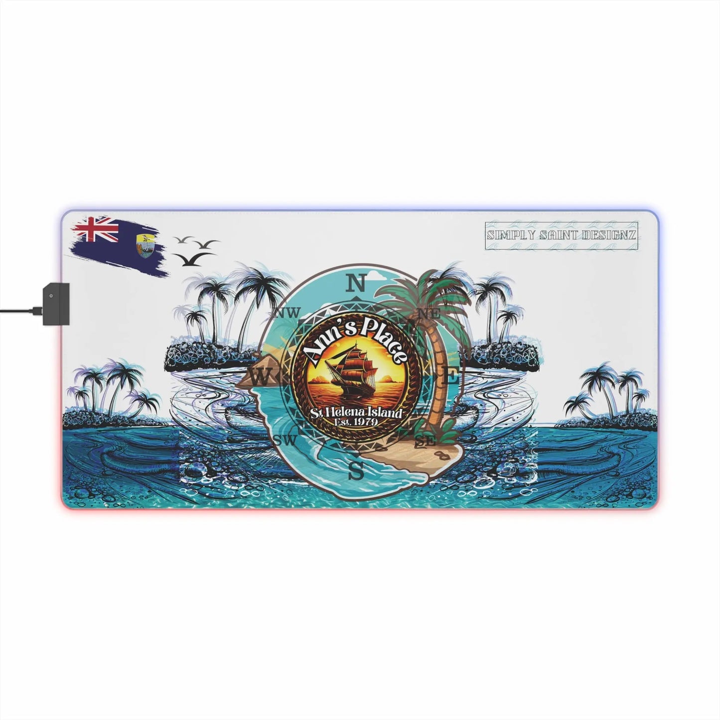 Anns place st helena island LED Gaming Mouse Pad - Simply Saint Designz