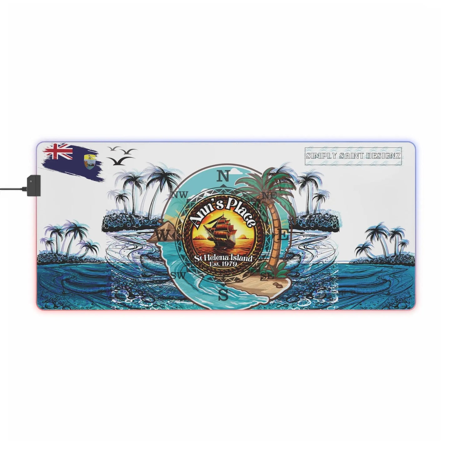 Anns place st helena island LED Gaming Mouse Pad - Simply Saint Designz