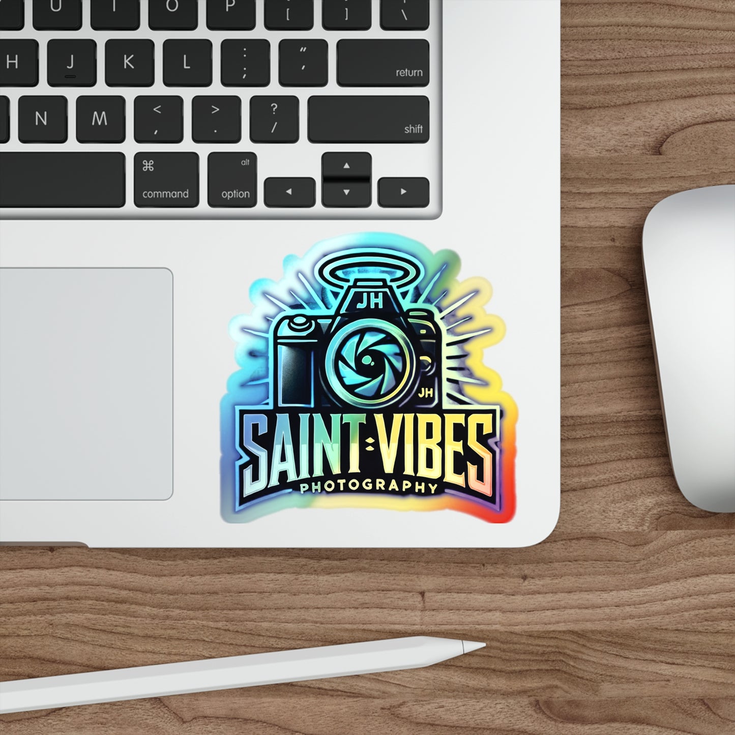 Saint Vibes Photography Holographic Stickers – product image 10