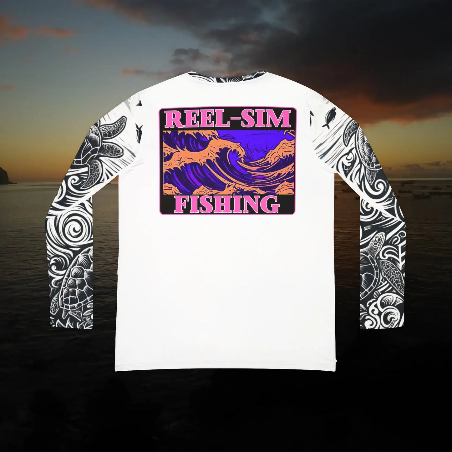 Reel Sim Tribal Turtle Women's Long Sleeve V-neck Shirt (AOP) - Simply Saint Designz