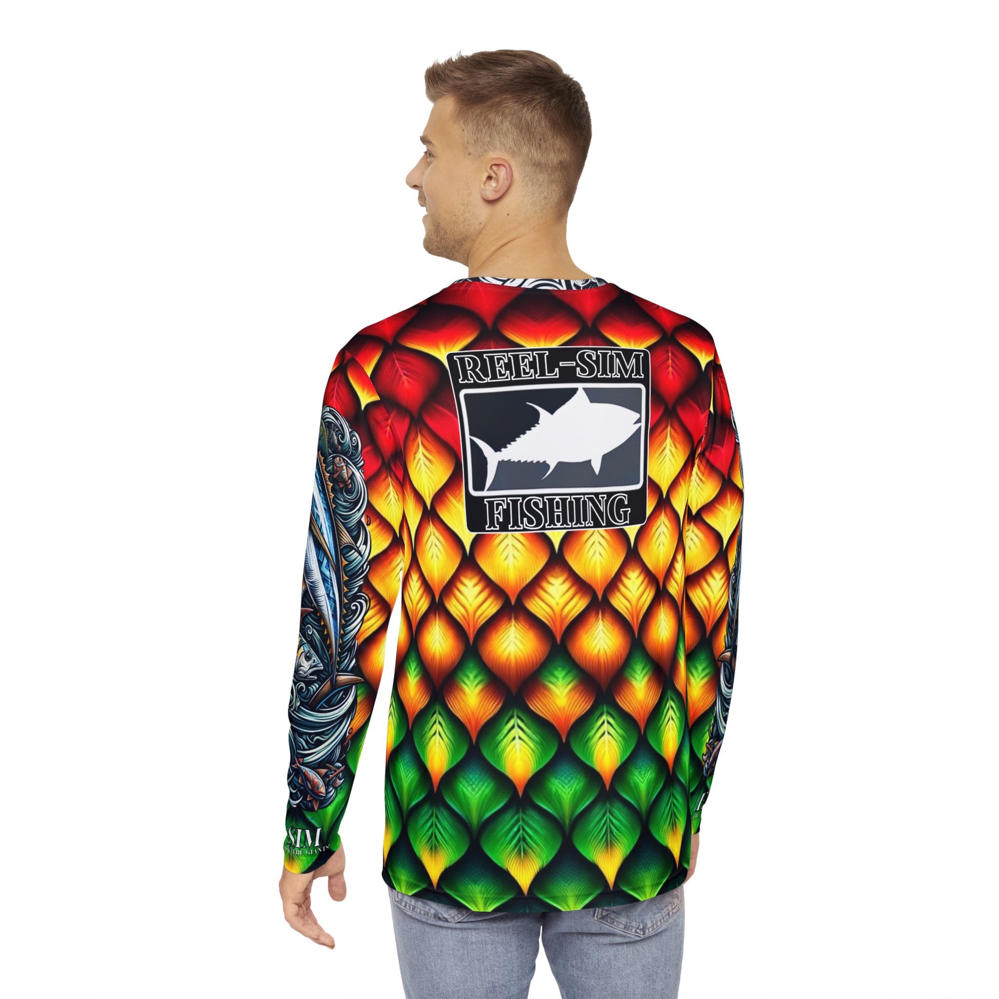 Reel Sim Long Sleeve Shirt - Rasta Scales AOP – product image 4