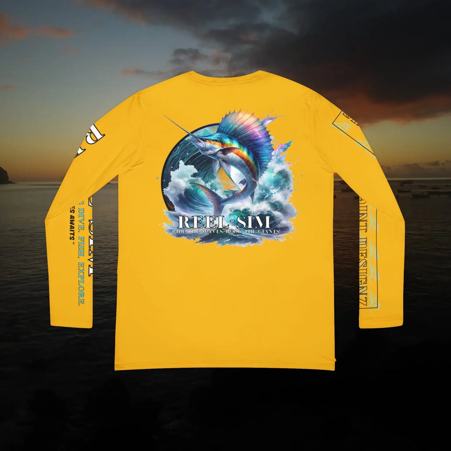 Fishing Chic: Women's V-Neck Long Sleeve Shirt Yellow - Simply Saint Designz