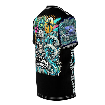 Tropical Skull Performance Tee - Blue & Black – product image 10