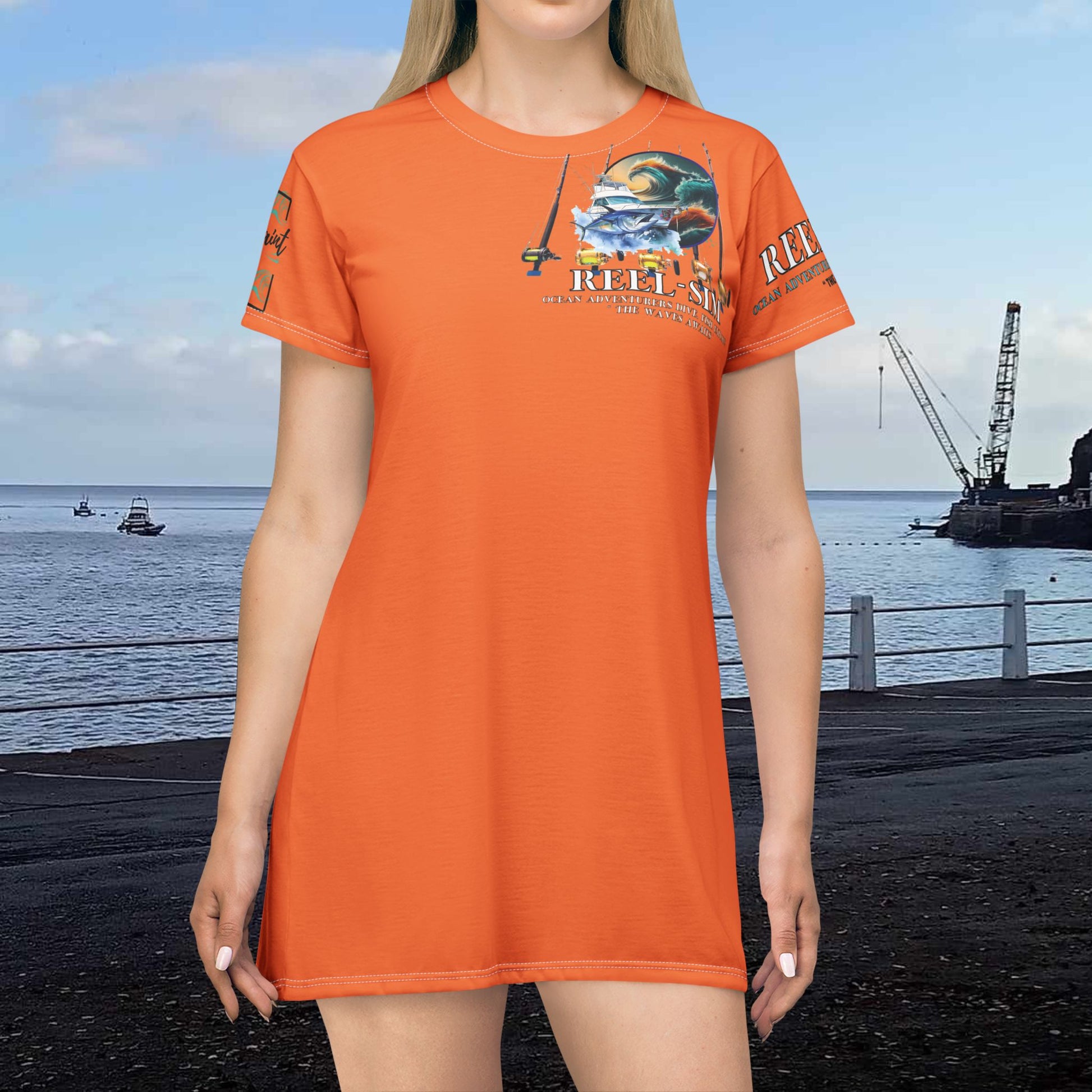 Reel Sim Women's Fishing T-Shirt Dress – product image 3