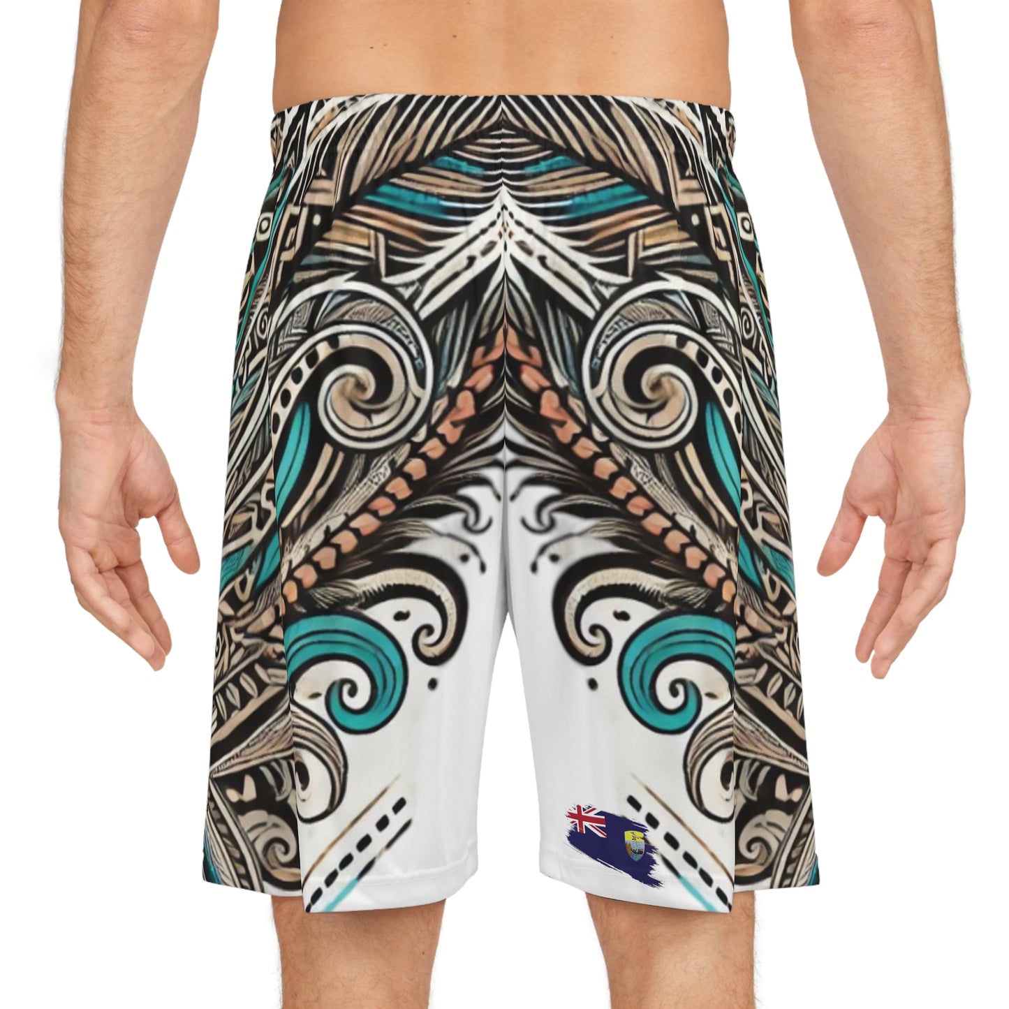 Basketball Shorts (AOP) Polynesian Nautical Vibes – product image 4