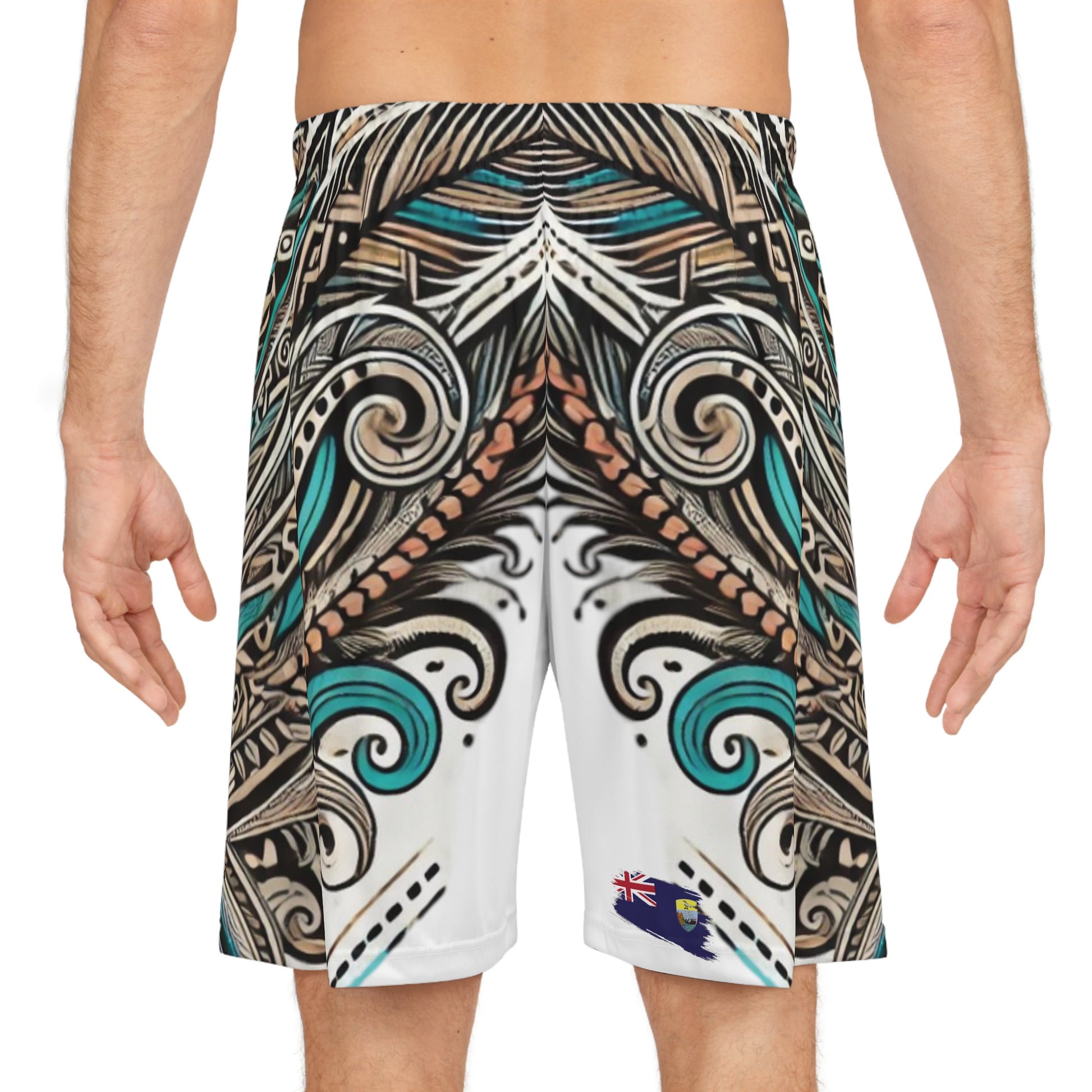 Basketball Shorts (AOP) Polynesian Nautical Vibes – product image 4