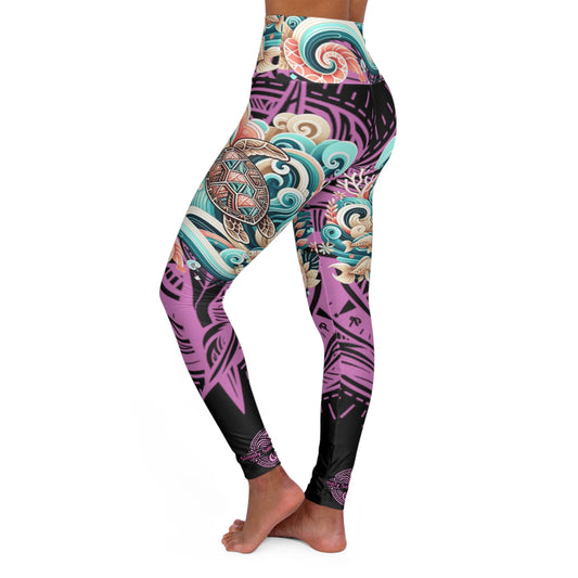 Turtle Tribe High-Waisted Yoga Leggings