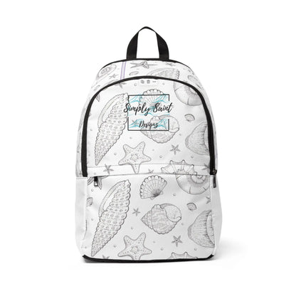 Sea Shells Unisex Fabric Backpack - Simply Saint Designz