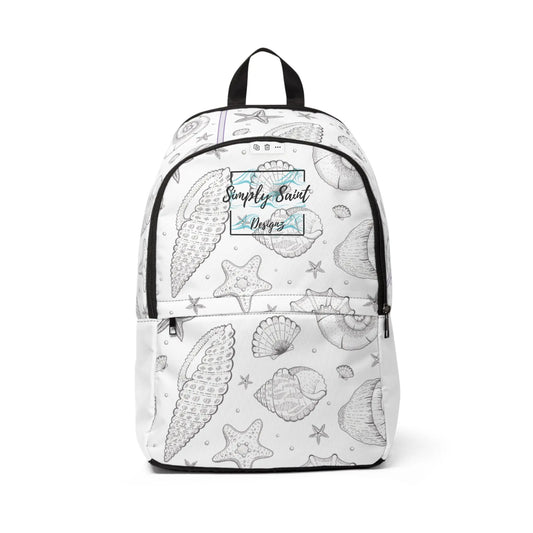 Sea Shells Unisex Fabric Backpack - Simply Saint Designz
