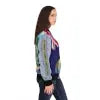 Anns Place Womens Bomber Jacket All Over Print (grey wave) - Simply Saint Designz