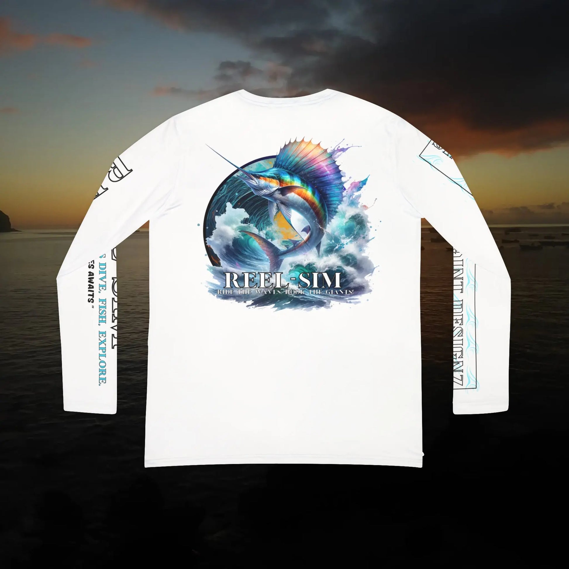Fishing Chic: Women's V-Neck Long Sleeve Shirt (White) - Simply Saint Designz