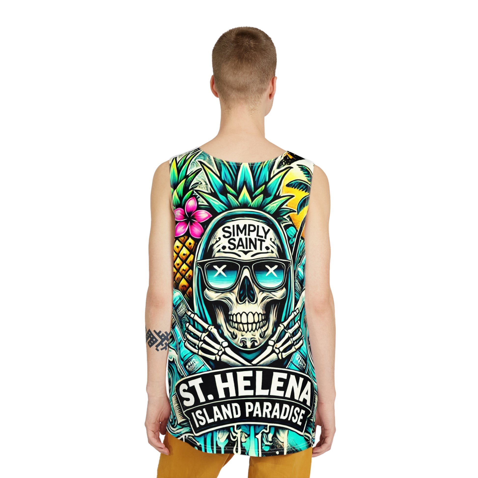 Tropical Skull Men's Tank - St Helena Paradise – product image 4