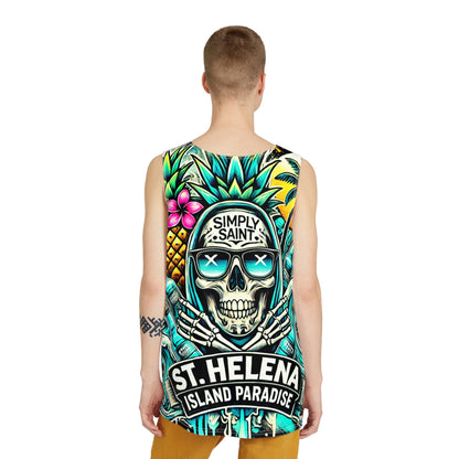 Tropical Skull Men's Tank - St Helena Paradise – product image 4