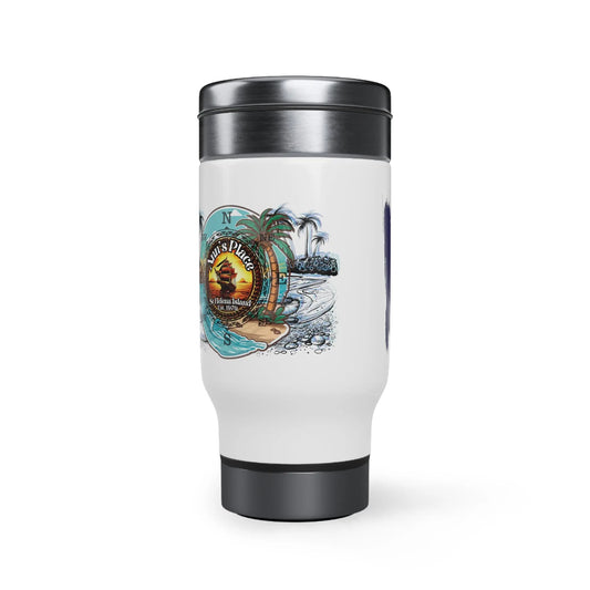 Stainless Steel Travel Mug with Handle, 14oz - Simply Saint Designz