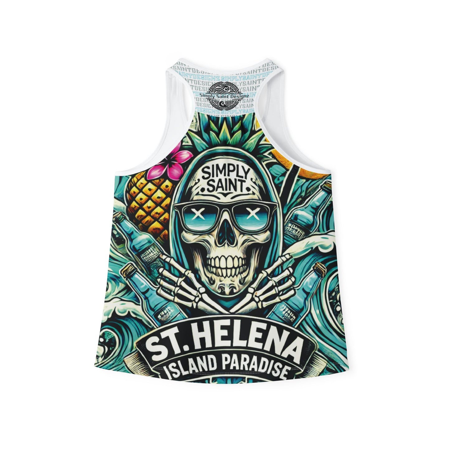 Tropical Skull Women's Racerback Tank - AOP – product image 3