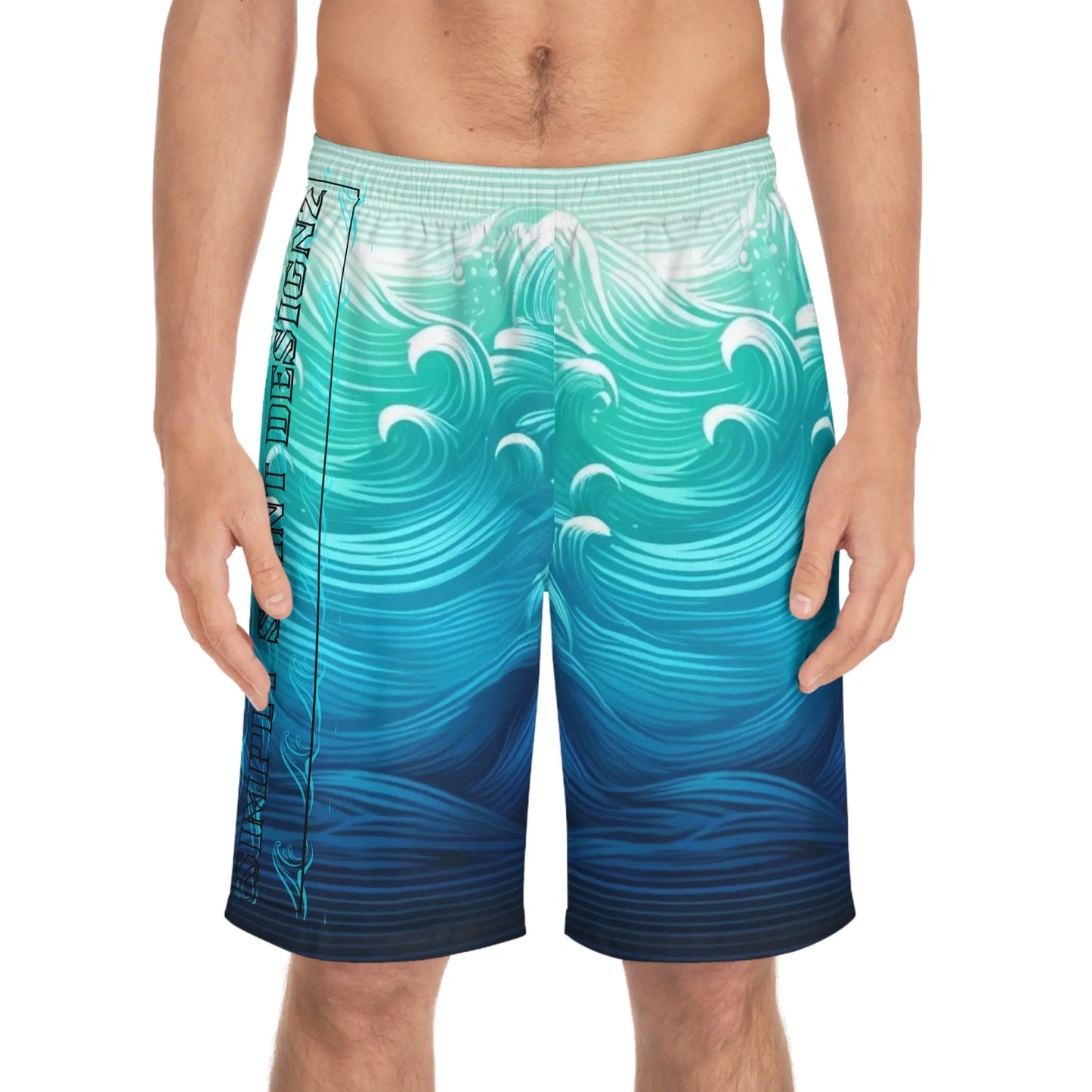 Reel Sim Men's Board Shorts (AOP) (Aqua Blue ) - Simply Saint Designz