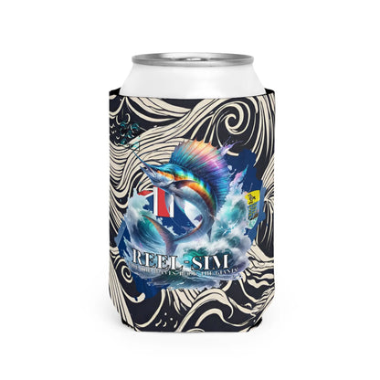 Reel Sim Can Cooler Sleeve (Black Wave) - Simply Saint Designz