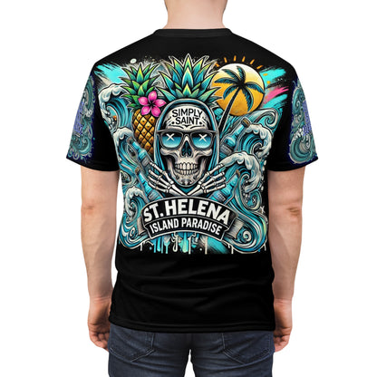 Tropical Skull Performance Tee - Blue & Black – product image 7