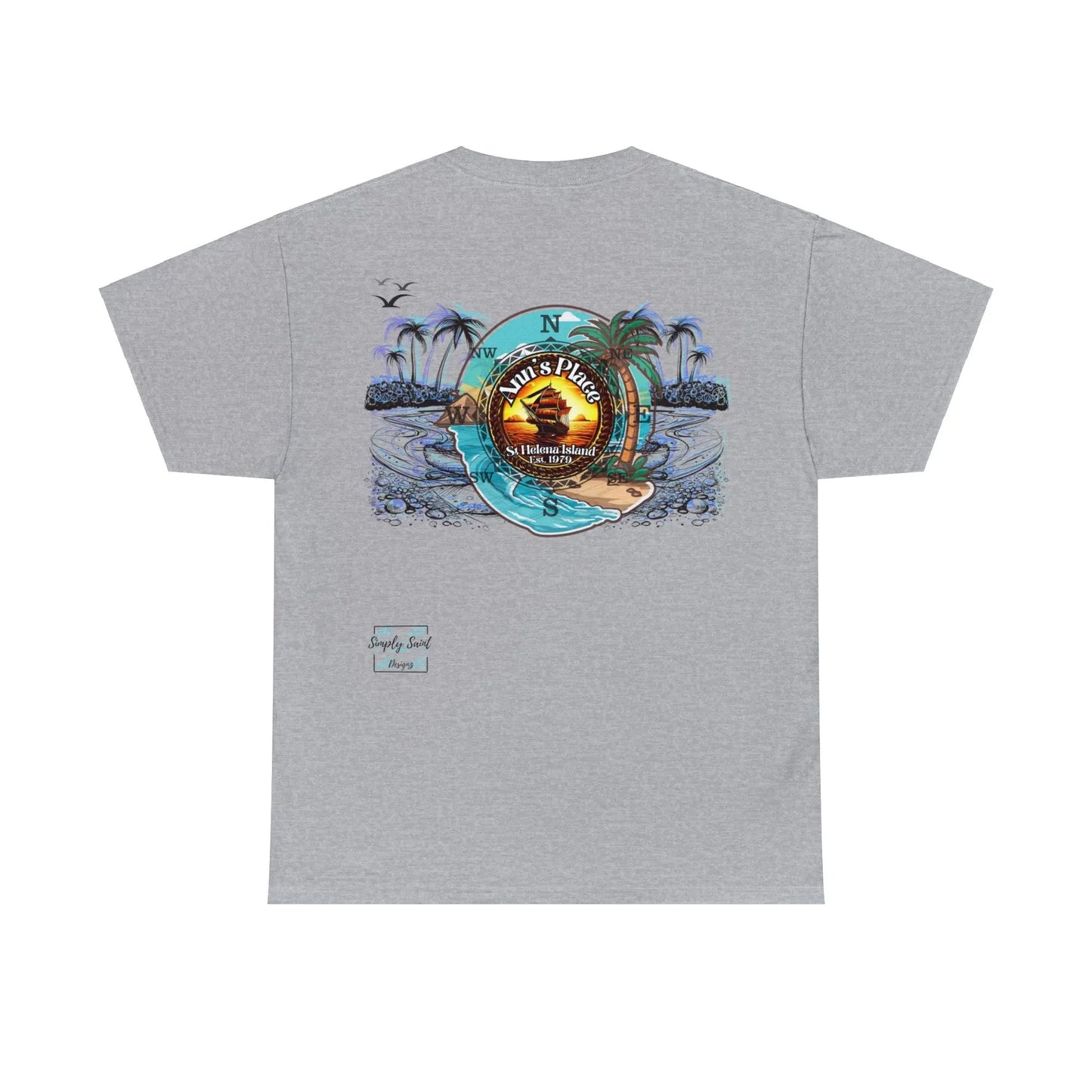 Ann's Place St Helena Isalnd Unisex Heavy Cotton Tee - Simply Saint Designz