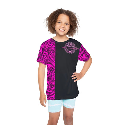 Pink Polynesian Style T-Shirt by Simply Saint Designz - Tribal Elegance Collection" - Simply Saint Designz