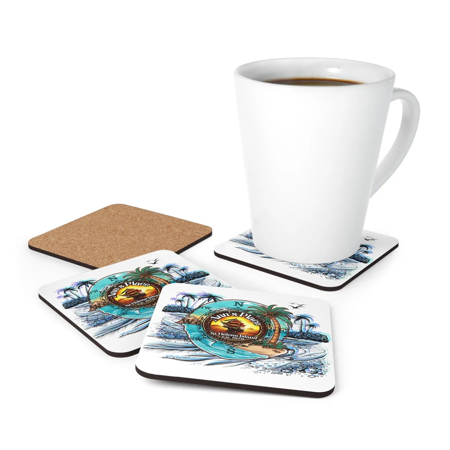 Ann's Place Corkwood Coaster Set - Simply Saint Designz