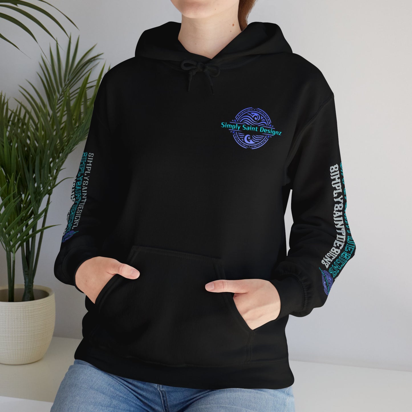 Tribal Blue Skull Hoodie Sweatshirt – product image 7